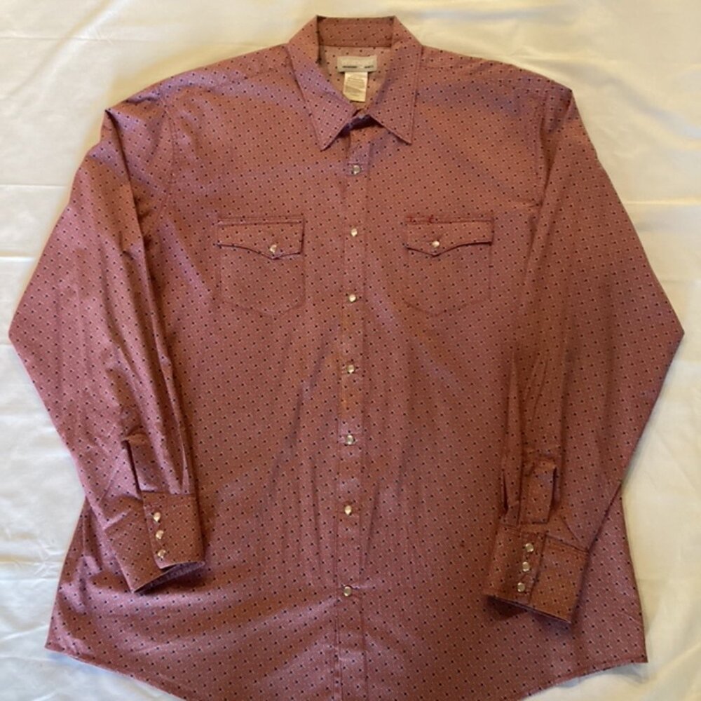Mens Wrangler Shirt Long Sleeve Pearl Snap XXLT Wrancher Shirt Collection‎